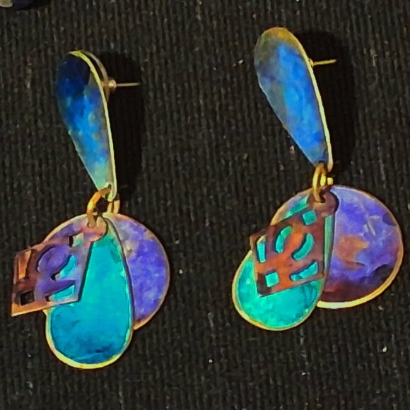 Dangle and Drop Earrings 5 Pairs including Filigree, Abstract, Meenakari, Beaded - Picture 4 of 8